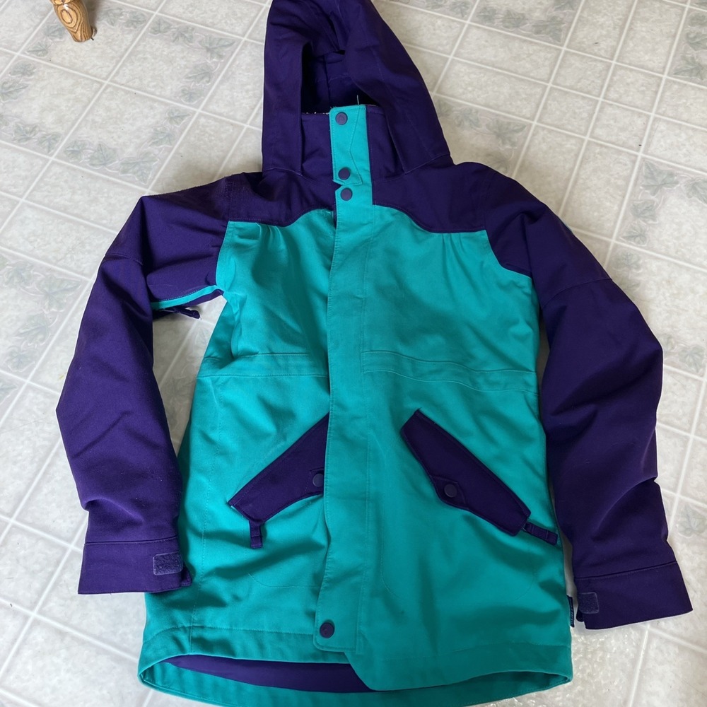 Burton Kids Thermacore Snowboard Ski Jacket Room To Grow Teal Size Large US 12
